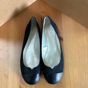 Tahari Women Black Flats Suede/Leather